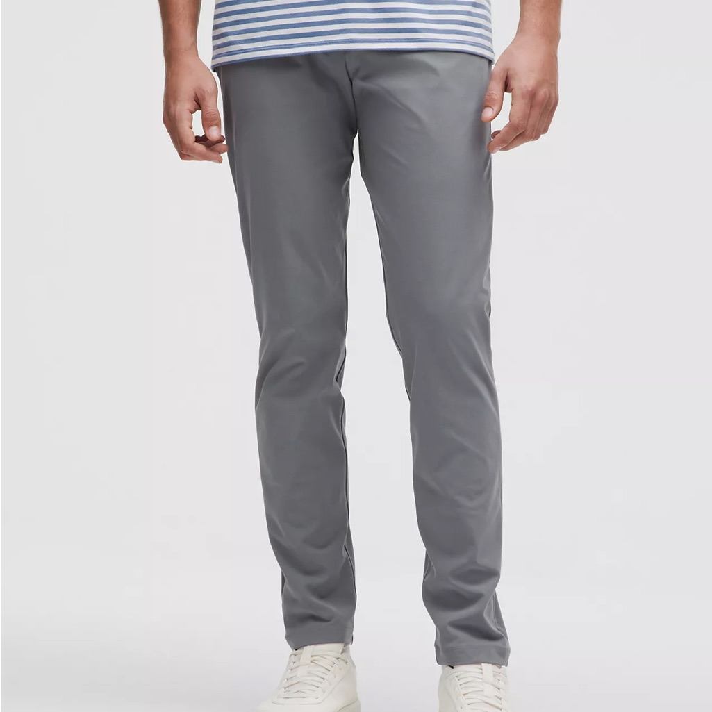 Men's Gray Lululemon Slim Fit 5 Pocket Pants